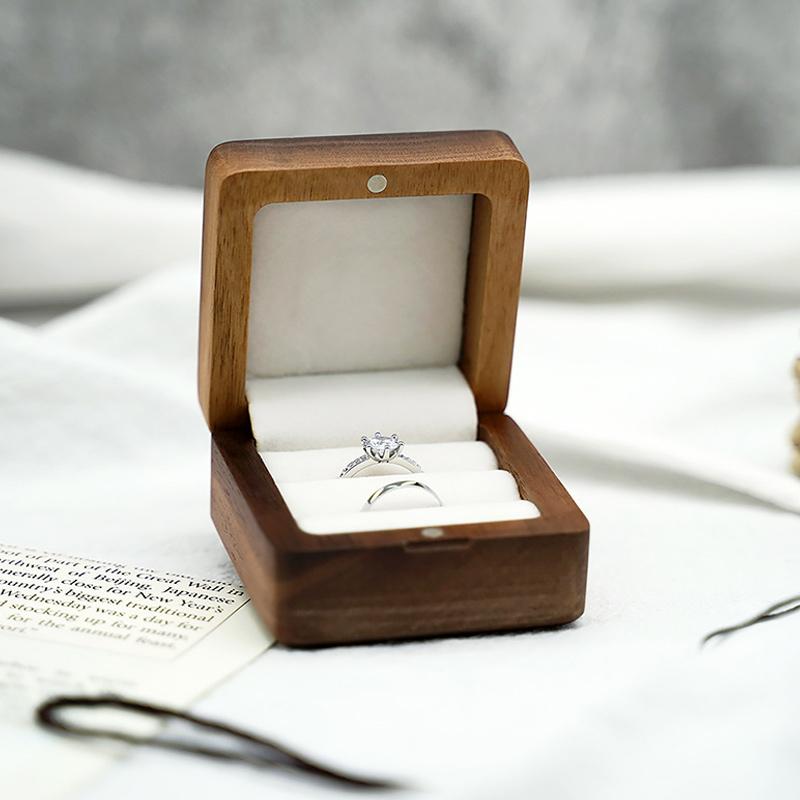 Buy PDTO Wooden Ring Box for Proposal Engagement Double or Single