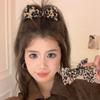 Leopard Pattern Bowknot Hair Claw Clip For Women NonSlip Ponytail Holder Hair Clamp For Thick Fine Hair Styling Tool