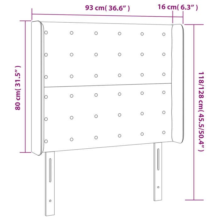 VidaXL Tête de Lit à LED Meuble de Chambre à Coucher Accessoire de Lit Simple Tête de Cadre de Lit Intérieur Noir 3124520