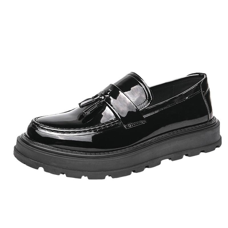 High-end Luxury Leather Shoes, High-end Sense In the UK, Heightened Thick-soled Glossy Casual