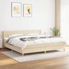 3130526 vidaXL Divan Bed with Mattress Cream 160x200 Cm Fabric
