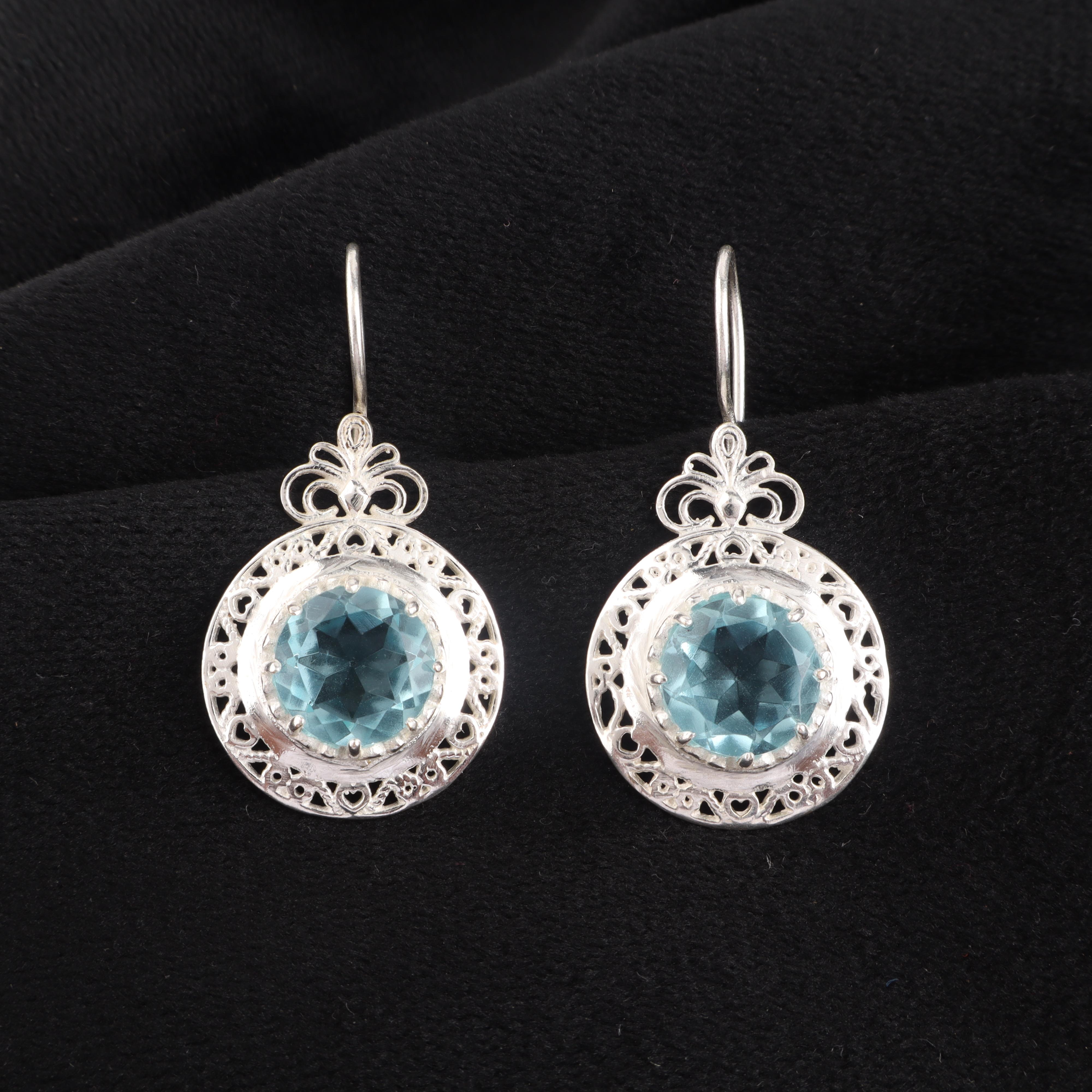 

Sky Blue Topaz Silver Earring 1.5 , 925 Sterling Silver Jewelry, December Birthmonth Jewelry, Women s Earring For Thanksgiving Gift CE-25-12