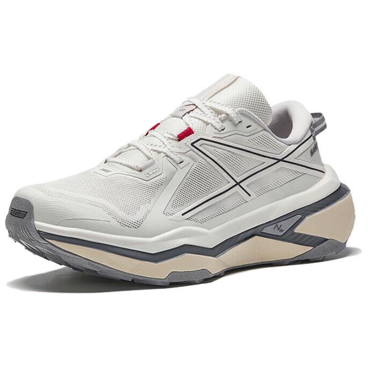 Anta Falcon 2 Comfortable Fit Fabric Non-Slip Shock Absorption Low-Top Trail Running Shoes Men Sneaker Beige 112445502A-2