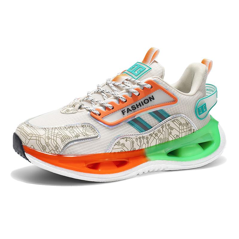 Men's shock-absorbing outdoor racing running shoes spring summer breathable soft sole casual sneakers student light speed sports