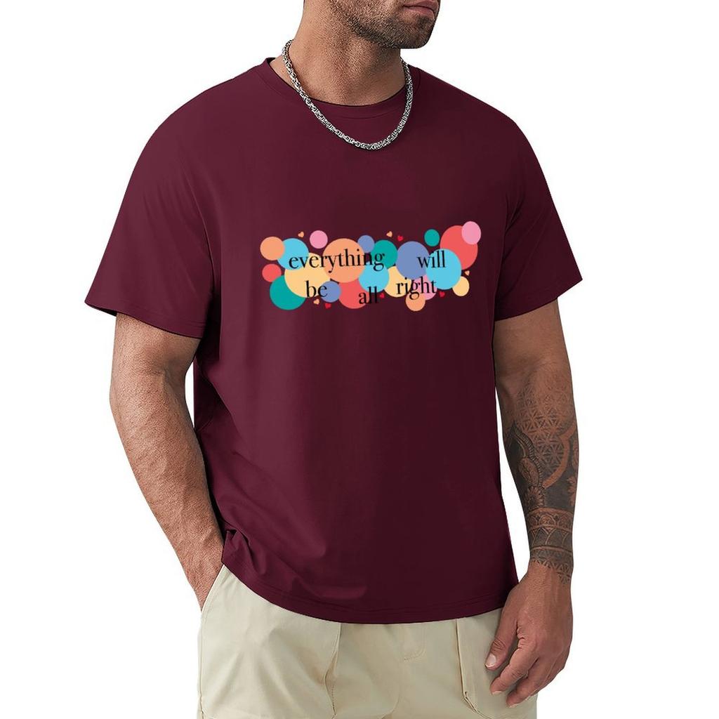 Everything Will Be All Right / Falsettos Dots T-Shirt Quick Drying Oversized T Shirt Animal Prinfor Boys Shirts Graphic Tee Men