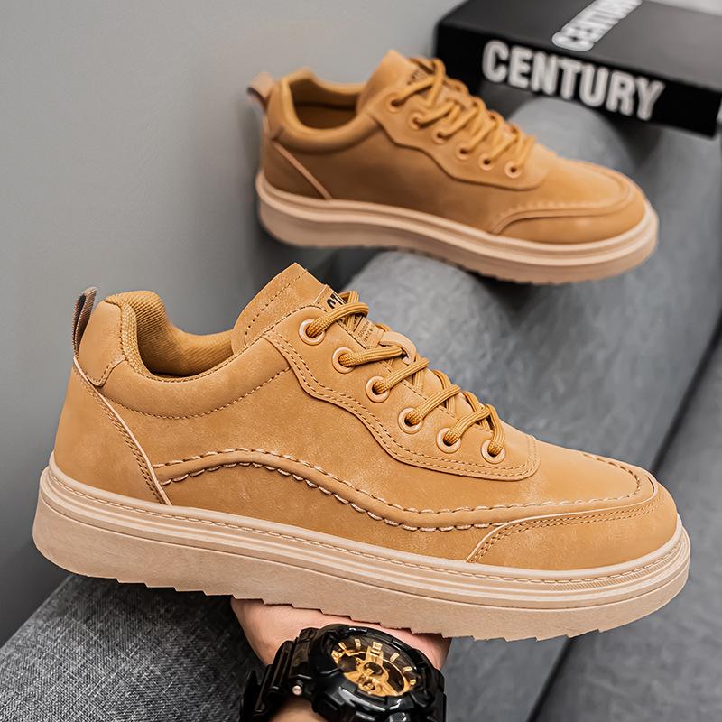 

Autumn men s shoes 2024 new breathable shoes men s trend versatile platform sports shoes casual board shoes leather shoes trendy shoes 39