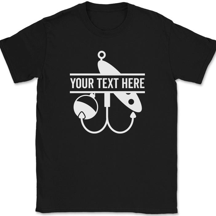 

Fishing Your Text Here Custom T-Shirt Personalized Group Trip Tee 4XL