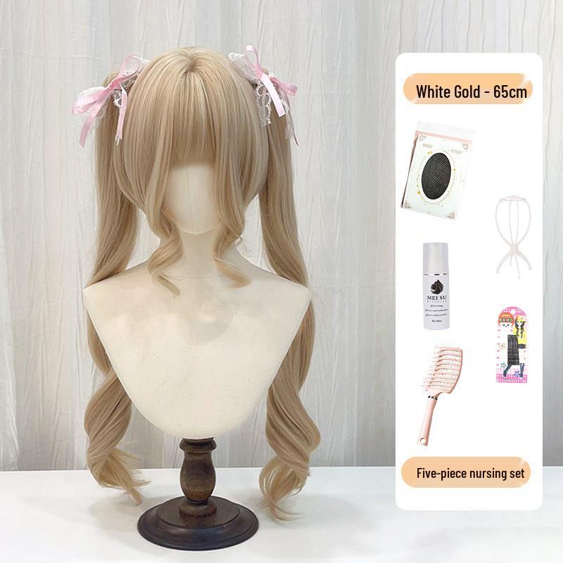 Cross-Border Double Ponytail Lolita Wig - Japanese Roman Curl with Tiger Mouth Clip
