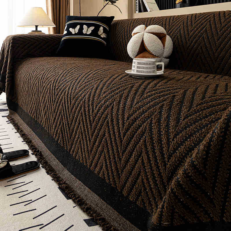 Chenille Sofa Throw Cover - Non-Slip Slipcover for Armchair, Loveseat, 3-Seater, 4-Seater, and Sectional Sofas for Home, Office, and Living Room Decor