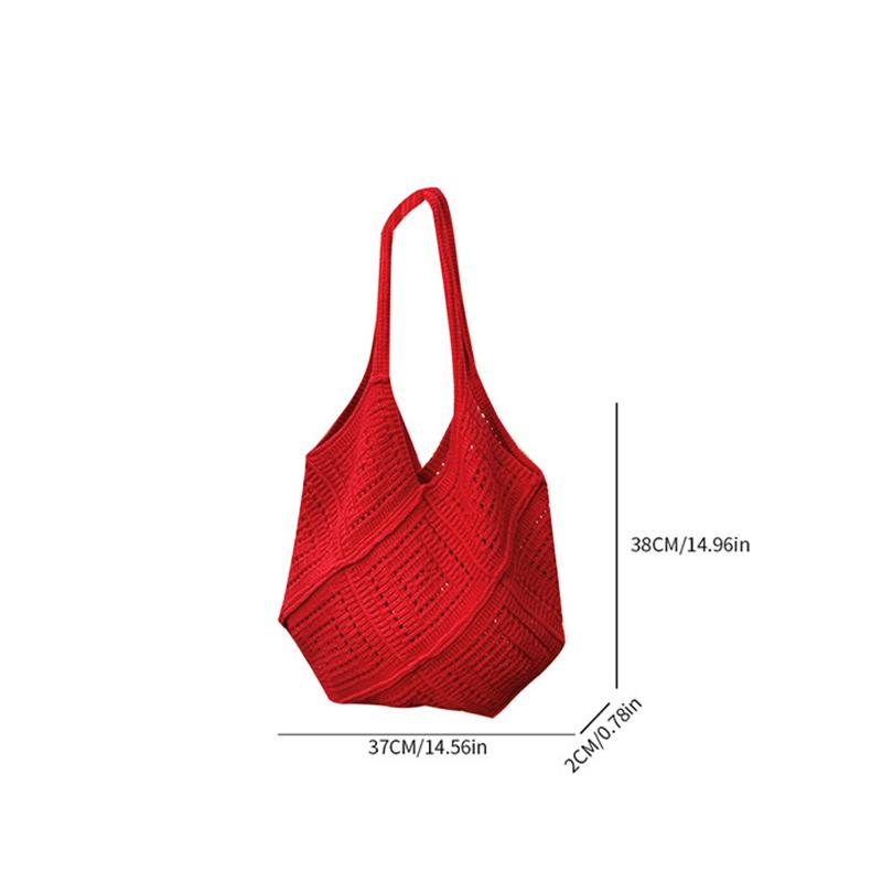 Fabric Hollow Out Large Capacity Shoulder Bags Contrast Color Women's Bags Commuting Versatile Crossbody Bags