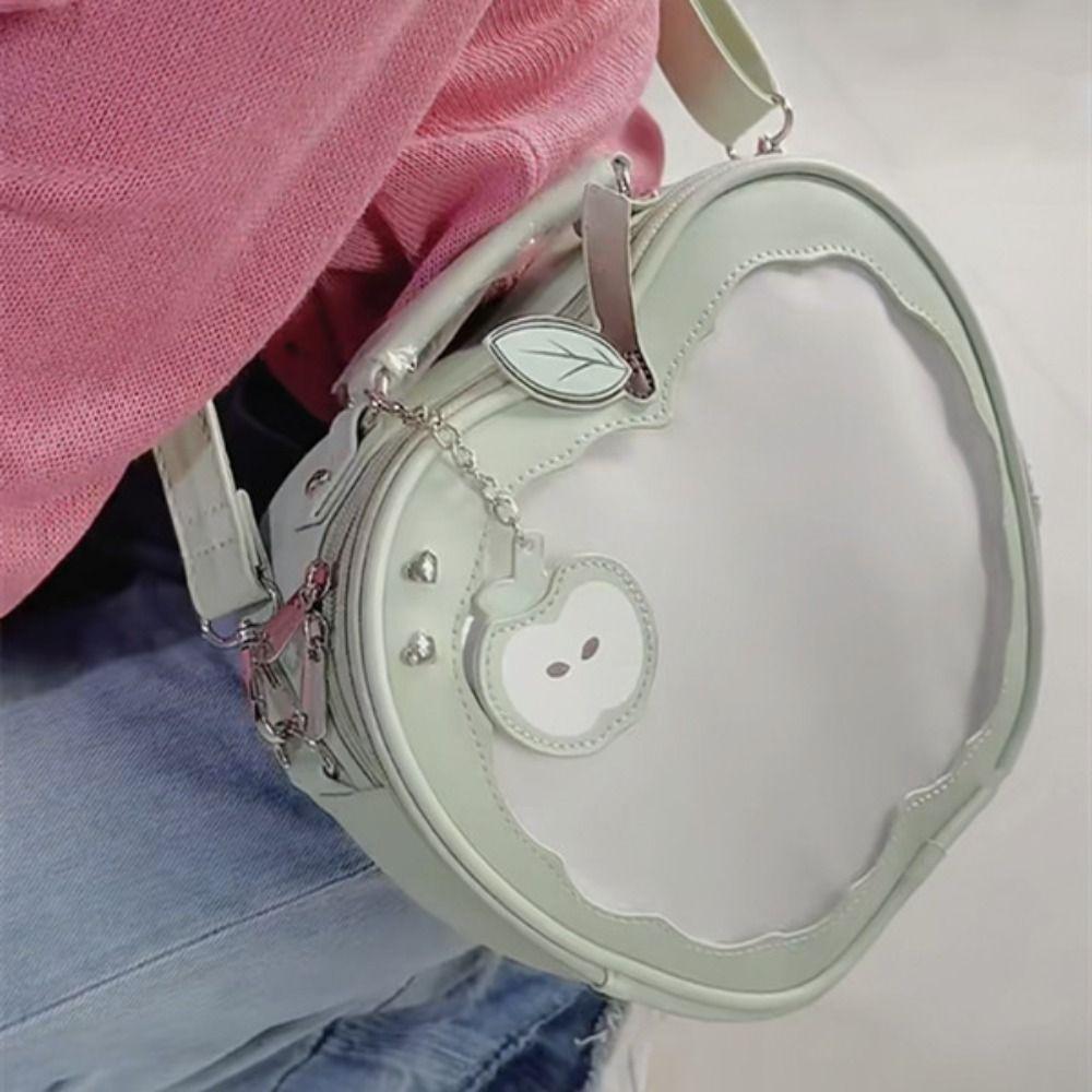 

Cotton Doll Bag Kawaii Fruit Itabag PU Fashion Backpacks Sweet Transparent Pocket Girl зелений