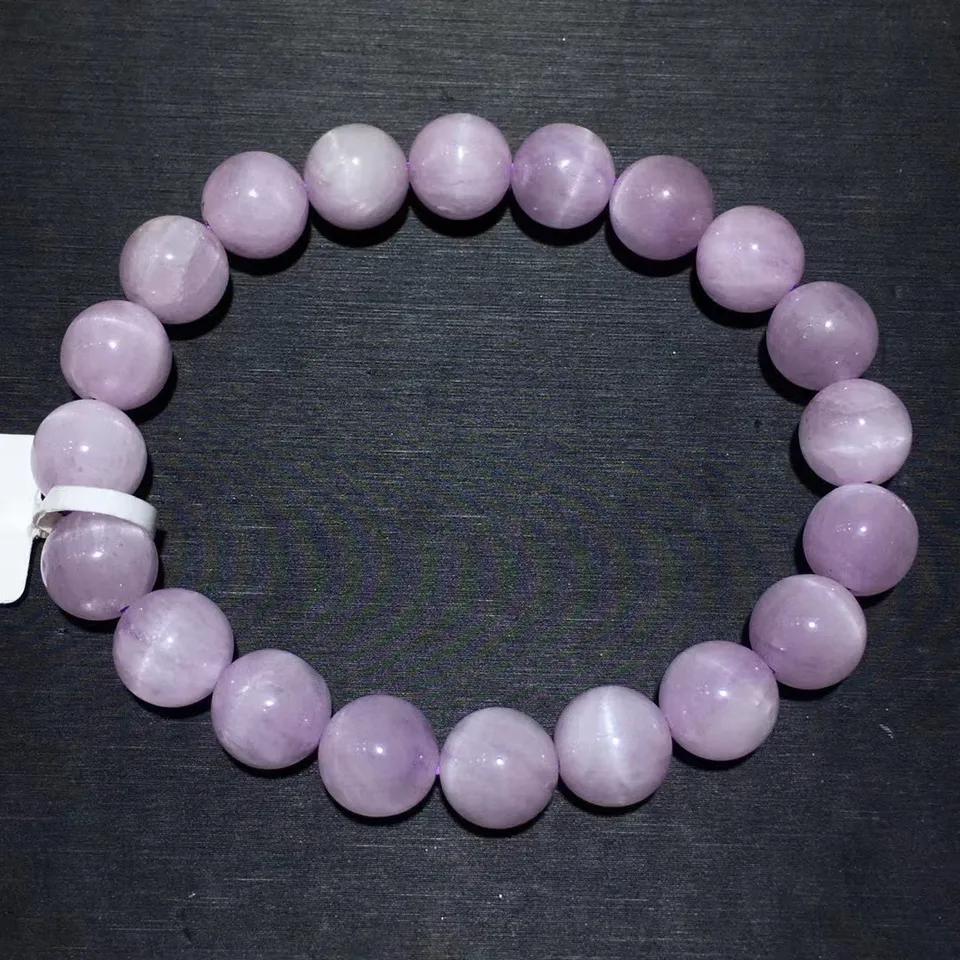 9mm Natural Purple Kunzite Bracelet for Women Lady Men Jewelry Reiki Gift Healing Crystal Gemstone Round Beads Strands AAAAA