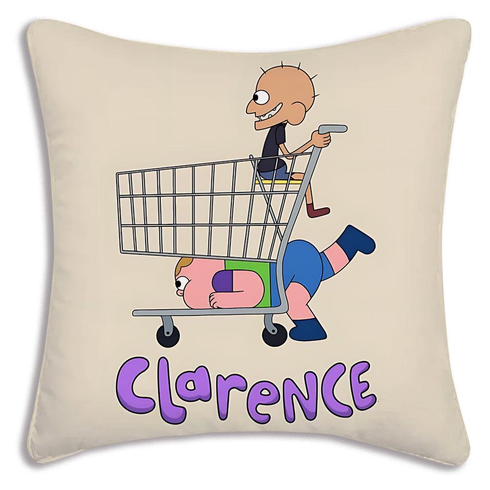 Roztomilé kreslené povlaky na polštář TV C-Clarence Dekorativní povlaky na polštář do obývacího pokoje Domácí dekorace Oboustranný tisk Krátký plyš Roztomilý povlak na polštář