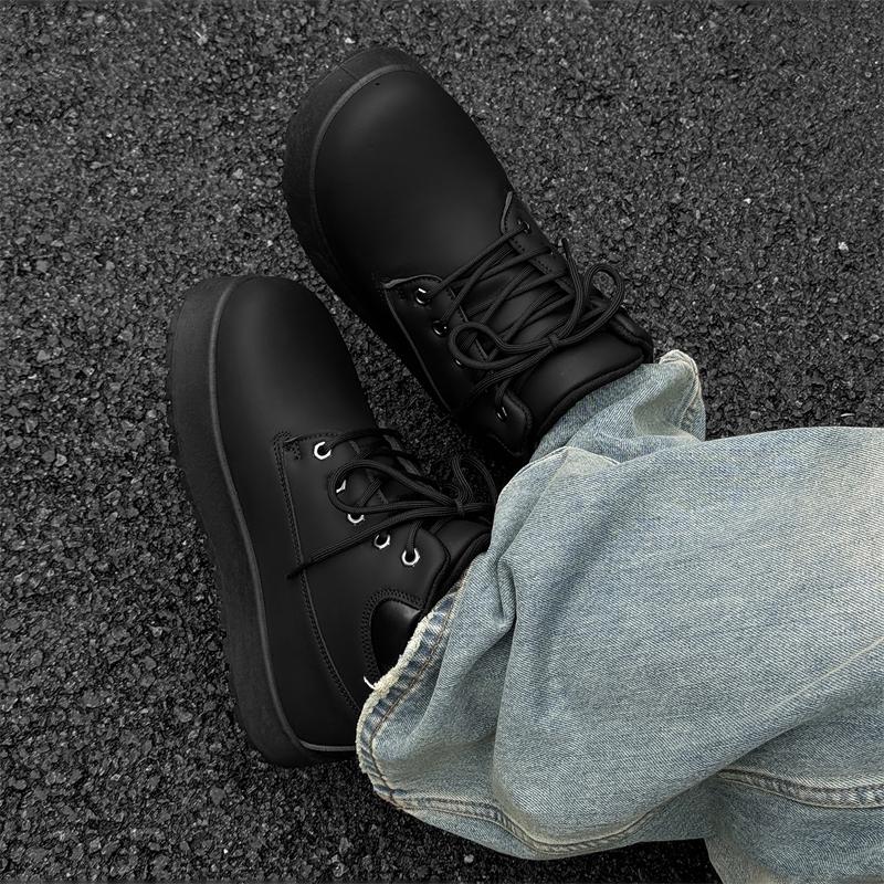 2026 Winter New Versatile Short Boots Outdoor Thick Bottom Thickened Big Head Small Cap Workwear British Style
