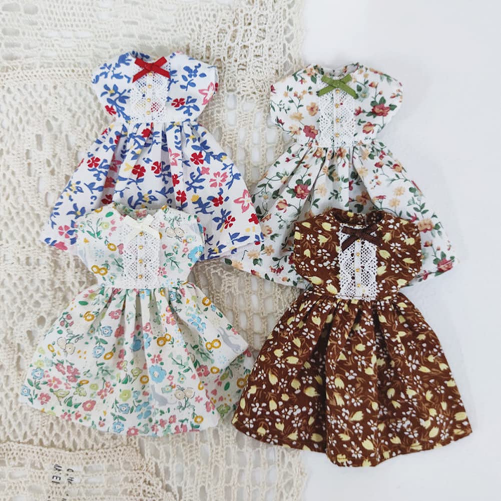 rakulifey Blythe Floral for Obitsu 24 Outfit Outfit, Print, Licca-chan Dolls, Dolls, One-Piece (Green Flowers)