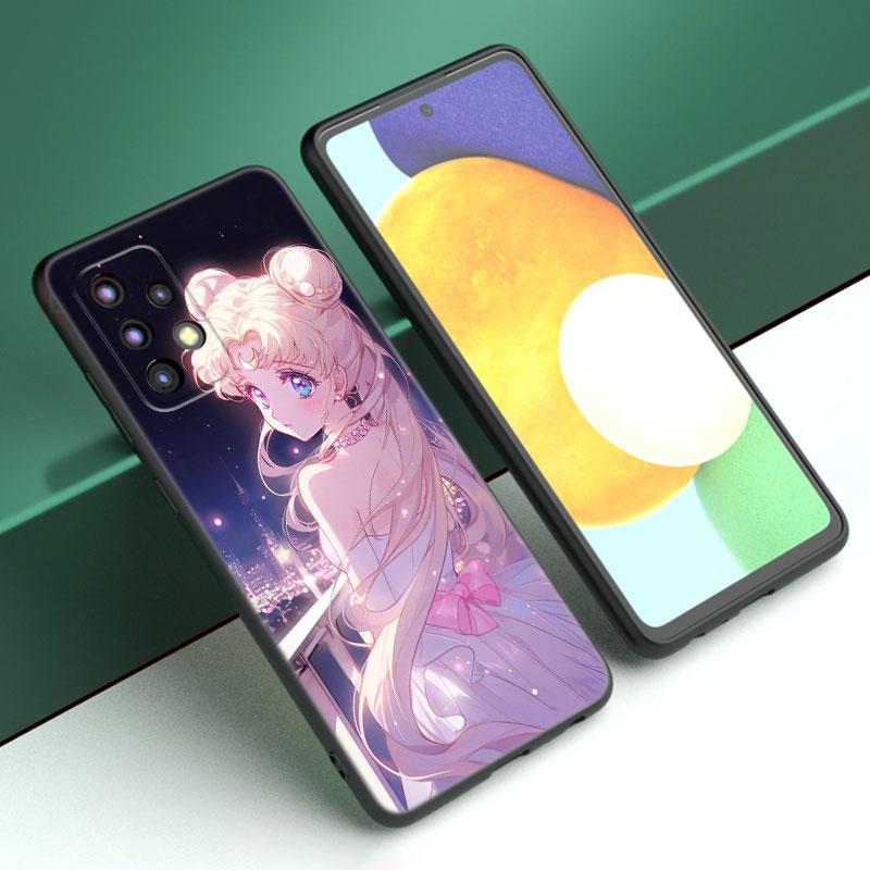 Японский мультяшный чехол Sailor Moom для телефона Samsung A13 A32 4G A23 A25 A34 A35 A52S A53 A54 A55 A73 A12 A14 A15 A31 A33 A50 A51 A72