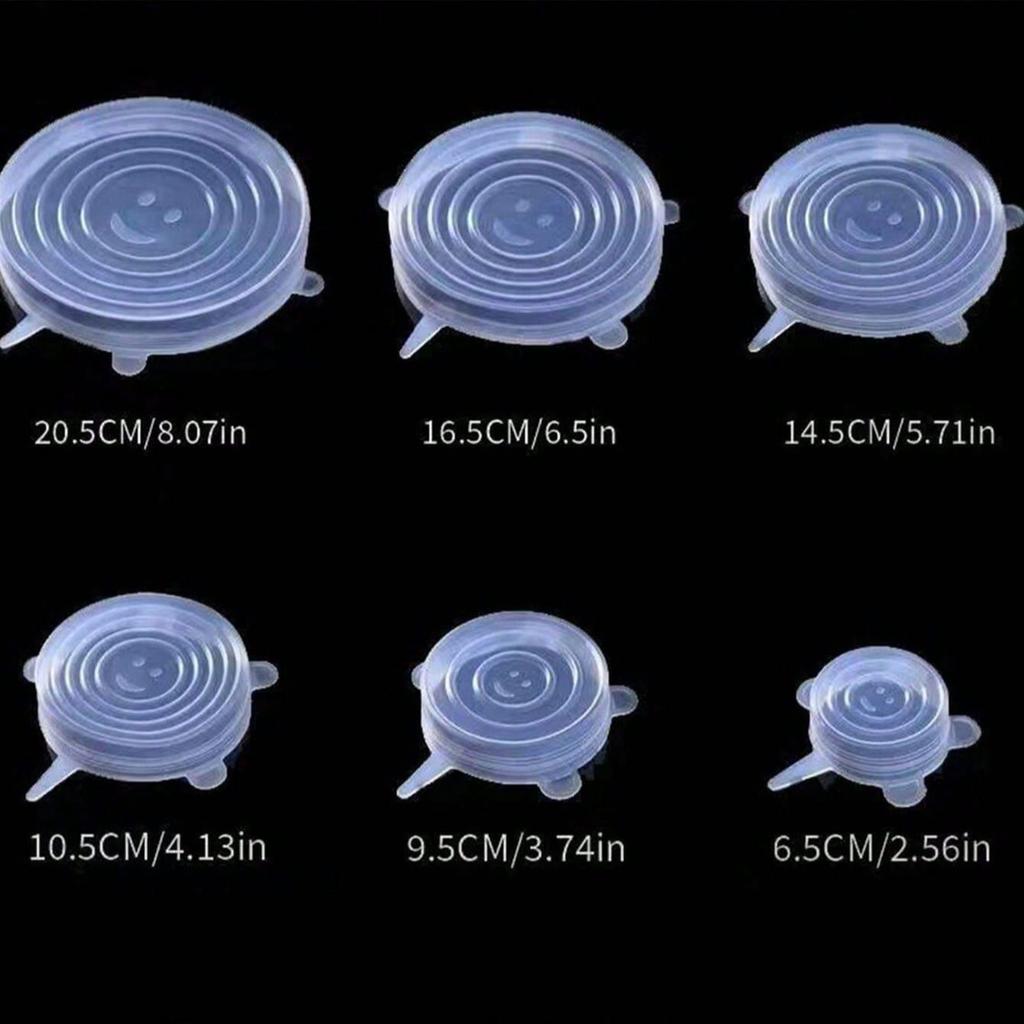 6pcs Silicone Stretch Lids, Food Bowl Covers, Reusable Food Saving Covers, Stretchable Multifunctional Fruit And Vegetable Fresh-Keeping Cover