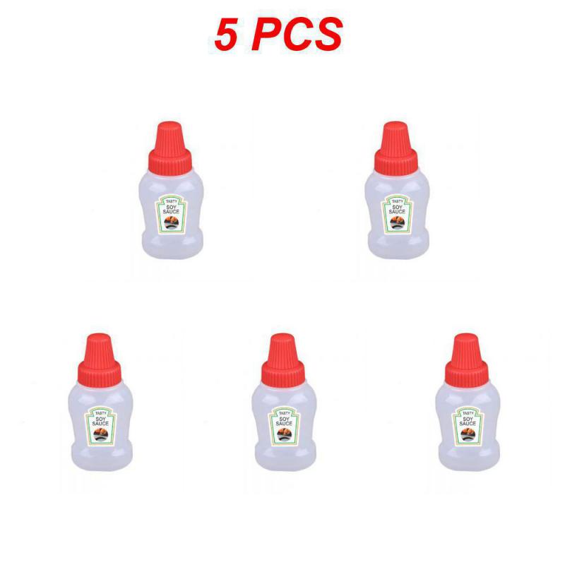 1/5PCS Salad Container Portable Needle-nosed Polychromatic Plastic Condiment Squeeze Box Squeeze Sauce Bottle For Seasoning