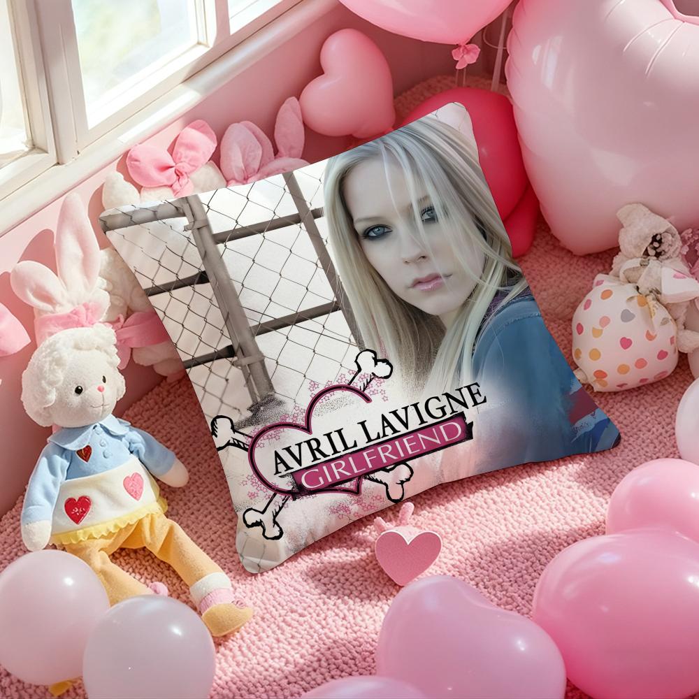 

A-Avril Lavigne Singer Cushion Cover Pattern Printed Pillowcase for Living Room Sofa Cushion Cover & Bedroom Decor 12x12Inch