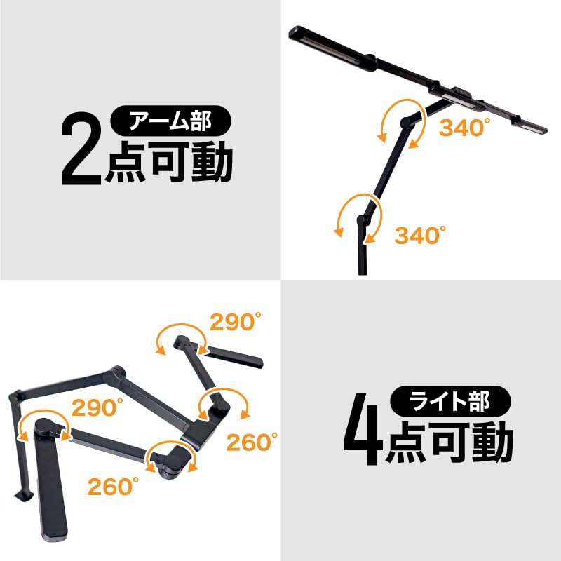 THANKO Adjustable 3-Sided Desk Light with Surface Illumination CTVLLNCBK