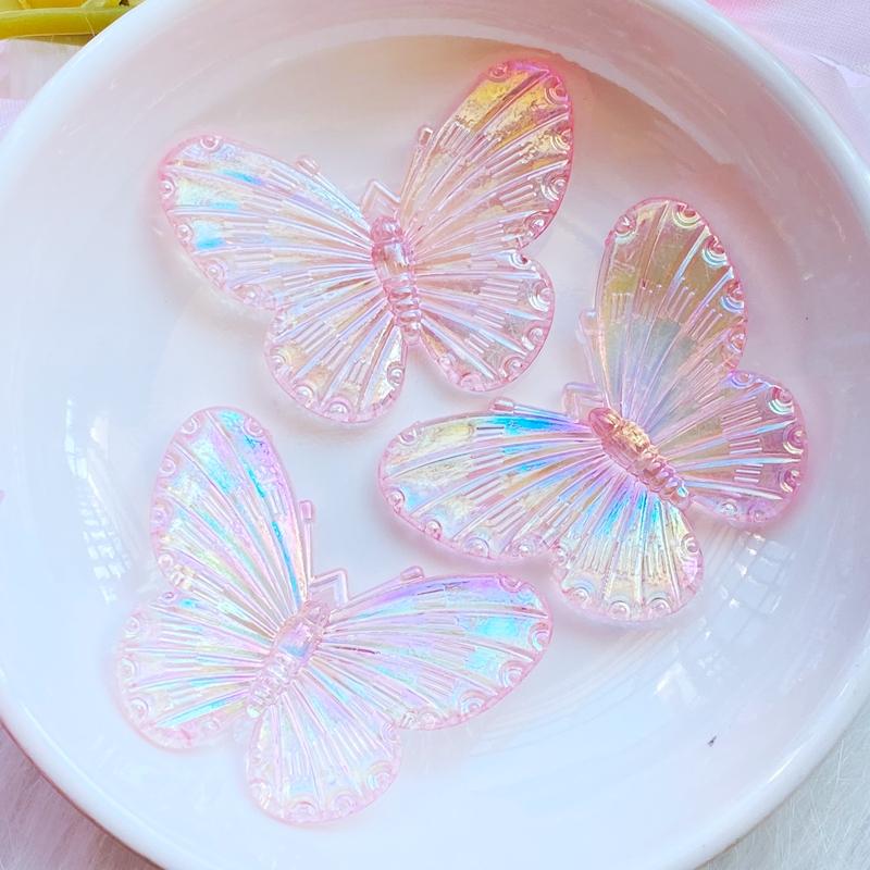 10Pcs New Cute Small AB Plated Butterfly Flat Back Resin Cabochons Scrapbooking DIY Jewelry Craft Decoration Accessorie