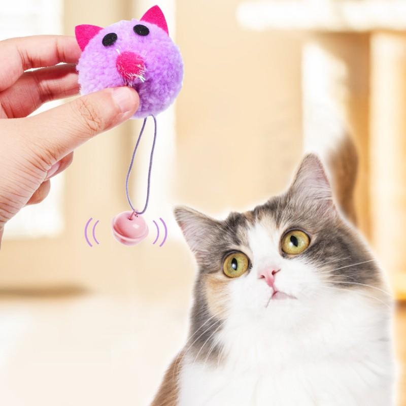 Cat Toy Plush Mouse Cat Toys Interactive Self-hi Teaser Cats Toy with Bell Wool Ball Mouse Toys for Cats Scratching Pet Supplies