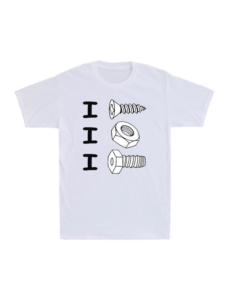 I Screw I Nut I Bolt Funny Graphic Tee Mens Breathable Cotton Short Sleeve TShirt Casual Gift