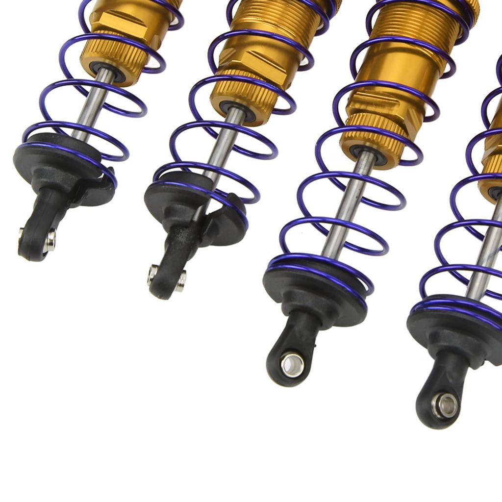 RC Stötdämpare Fram och Bak, Justerbar Hydraulisk Aluminiumlegering för 1/10 Skala RC-Bilar, Balanserad Körning och Korrosionsskydd (Guld)