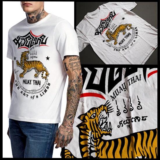 

Muay Thai Yak Sant Tiger T-Shirt Thailand Full Contact Thai Boxing Tee Cotton 3XL