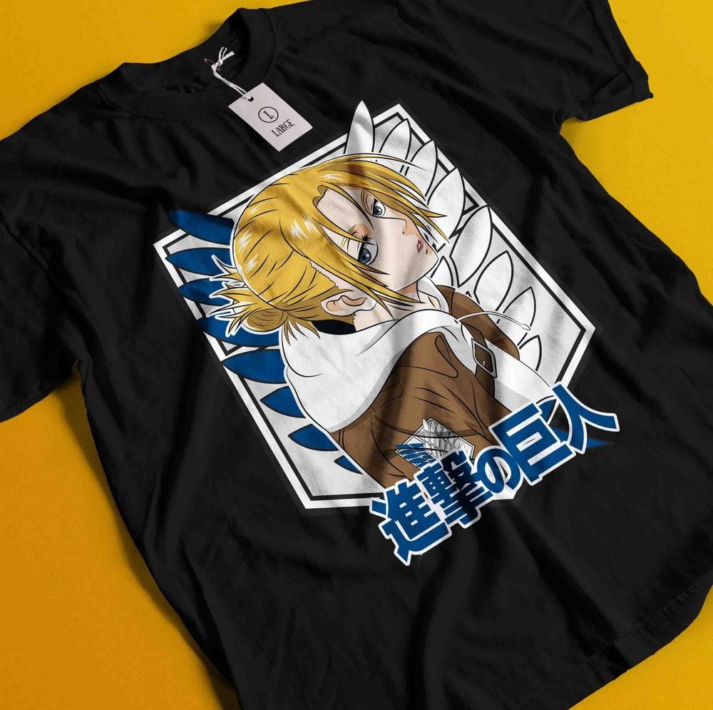 

Футболка Атака Титанов Энни Женская Футболка Эрен AOT Топ Микаса Аниме Графическая Футболка 2XL