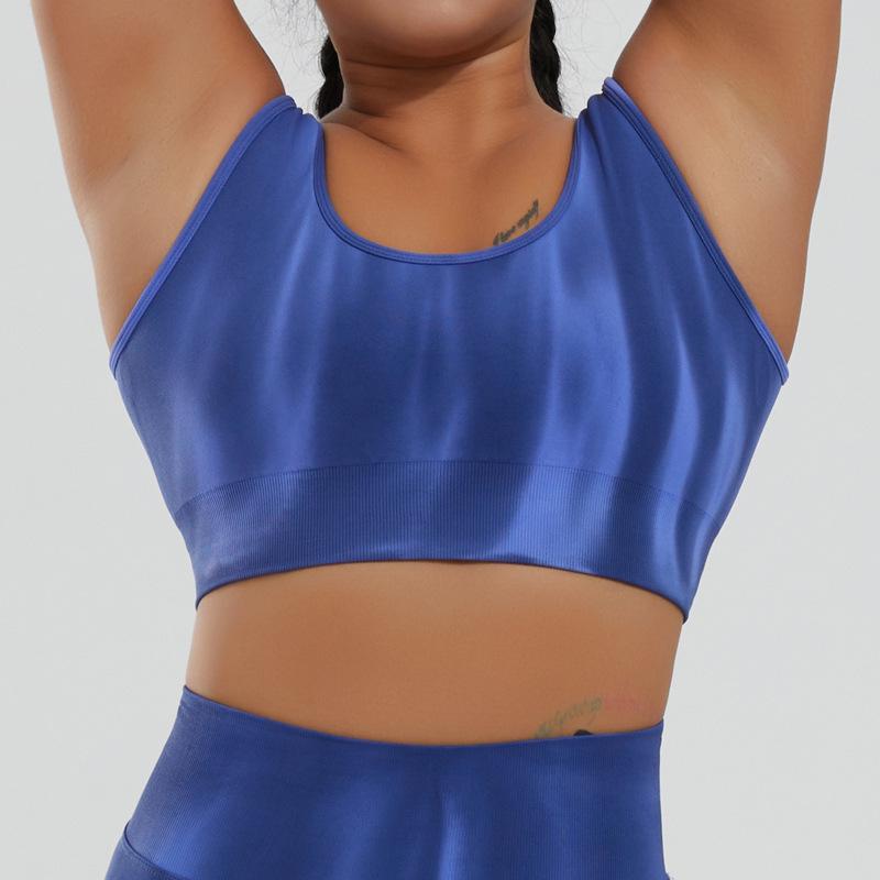 

Женский комплект шорт для йоги с принтом тай-дай: Спортивный топ без рукавов с высокой эластичностью и фиксированной грудной вставкой, летний фитнес-костюм из двух частей Small