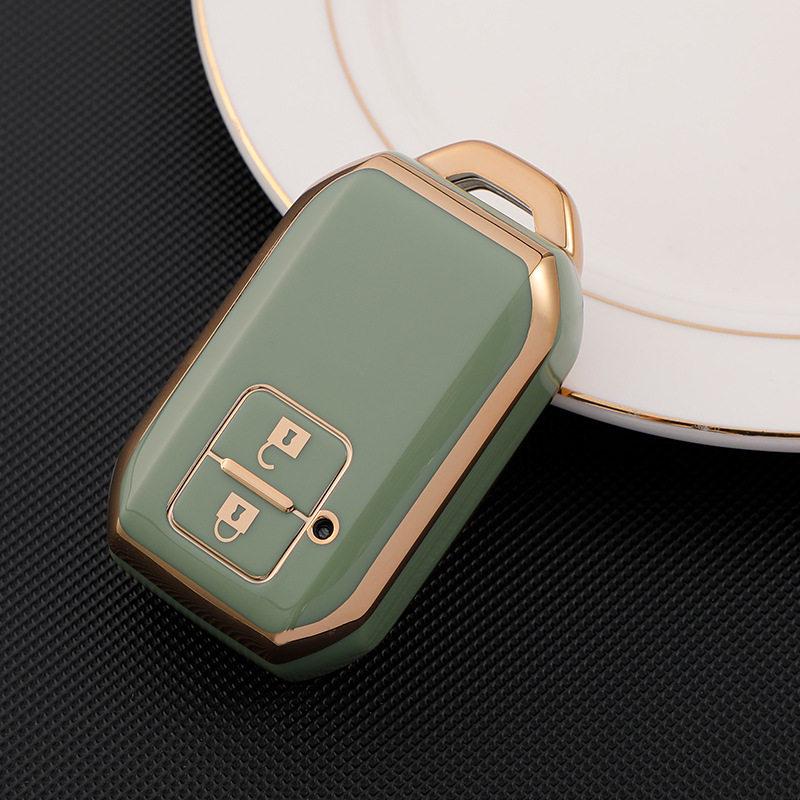 Gold Edge TPU Soft Rubber Car Key Cover for Suzuki Jimny 2-Button New Model