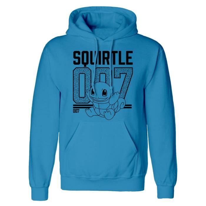 Sweat à capuche unisex Pokémon Squirtle Line Art Bleu M