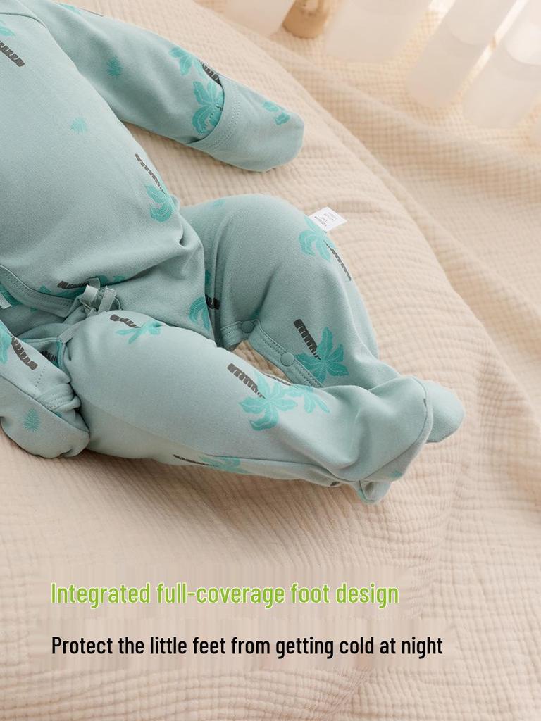 Baby Romper Pure Cotton A-Grade Crawling Suit with Hand & Foot Covers - Anti-Scratch Pajamas for Boys & Girls