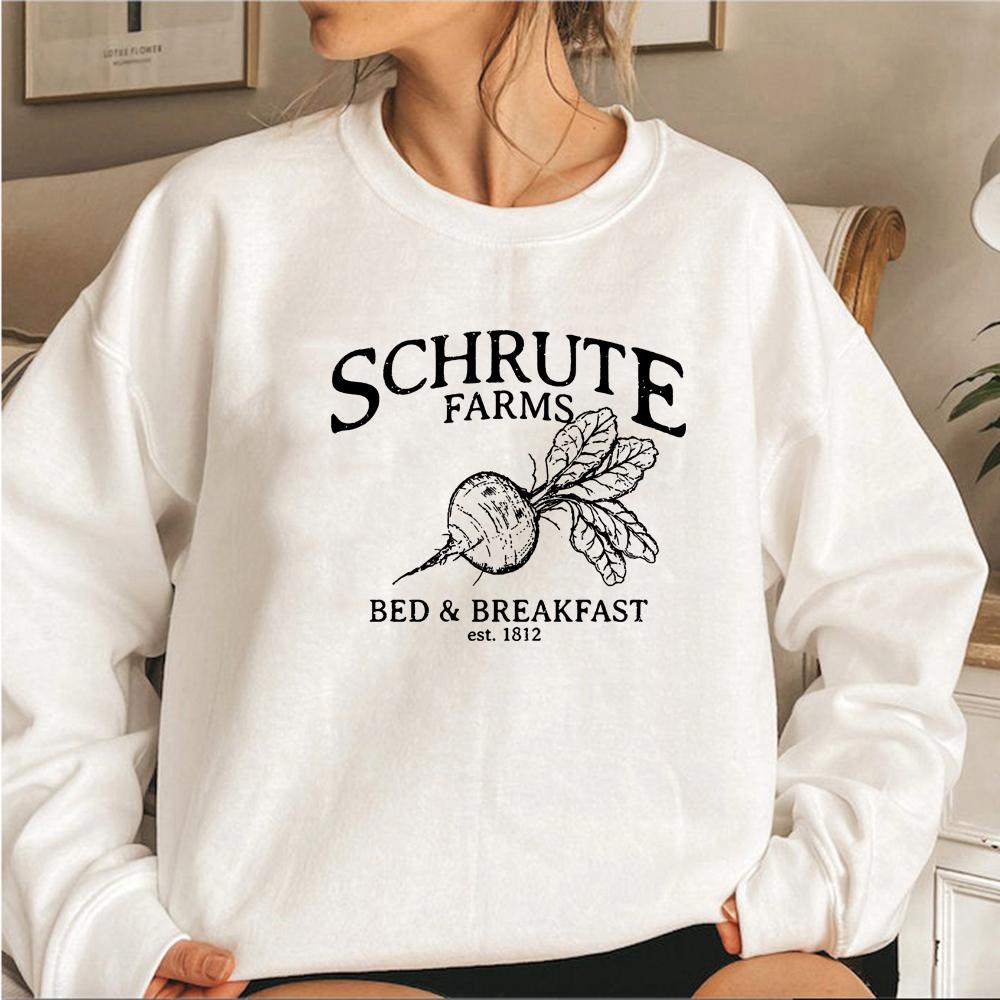 

Світшот Schrute Farms Світшоти The Office Смішний худі з телешоу Вуличний одяг Жіночі худі Пуловери з довгим рукавом XXXL білий