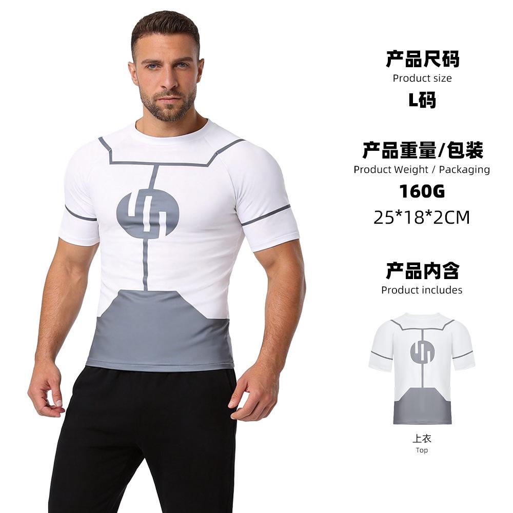 Invincible Cosplay Sun Protection Shirt, Long Sleeve MMA Printed Fitness T-shirt for Men