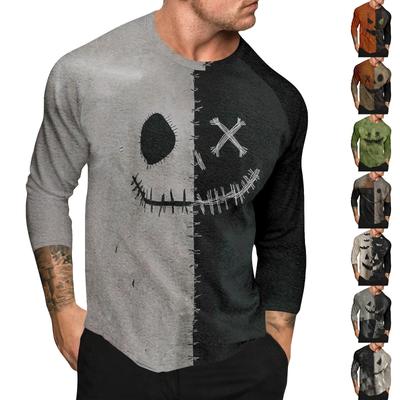 Halloween Print Raglan Sleeve Men's Long Sleeve Top