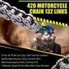 420 Motorcycle Chain 132 Links fit for 50 70 90 110 125cc SSR TaoTao Coolster Apollo Baja 212cc Go Kart Mini Bike Powersports Parts Chinese ATV 4