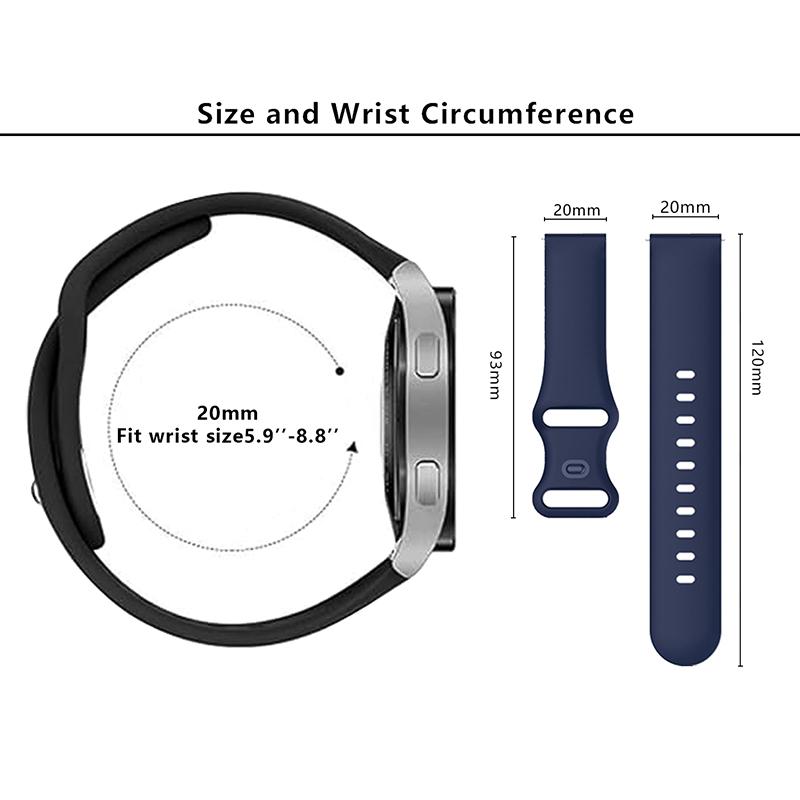 KALEBOL KLB-HDKGJ-001 For Samsung Galaxy Watch6 Classic 43mm/47mm Watch Band 20mm Silicone Strap