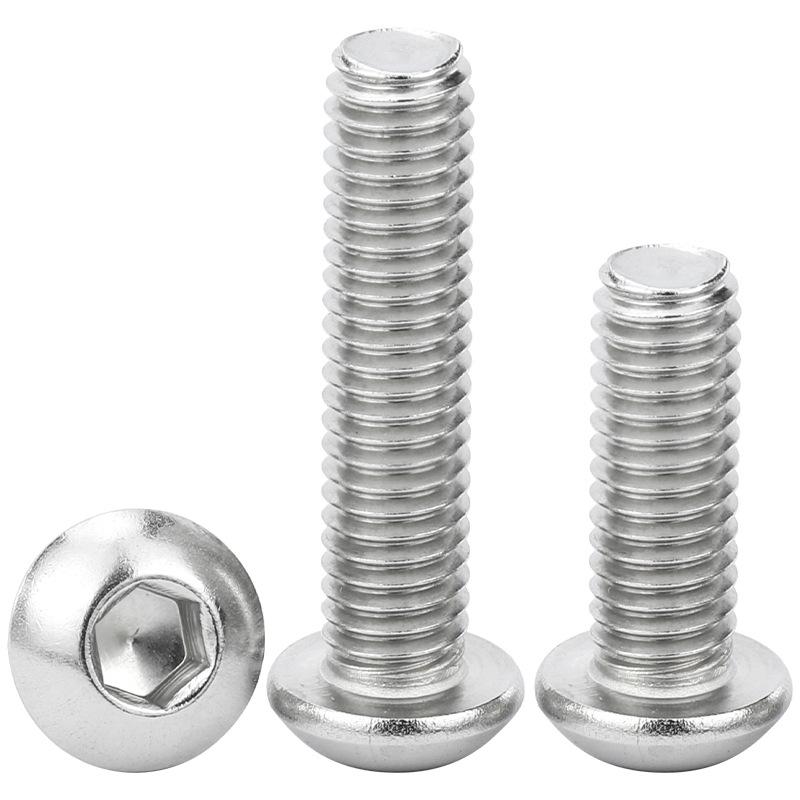 100/10x Inner Triangle Round Head Machine Tooth Screw Fastening Mechanical Thread Mushroom Head Screws Hexagon Socket Button