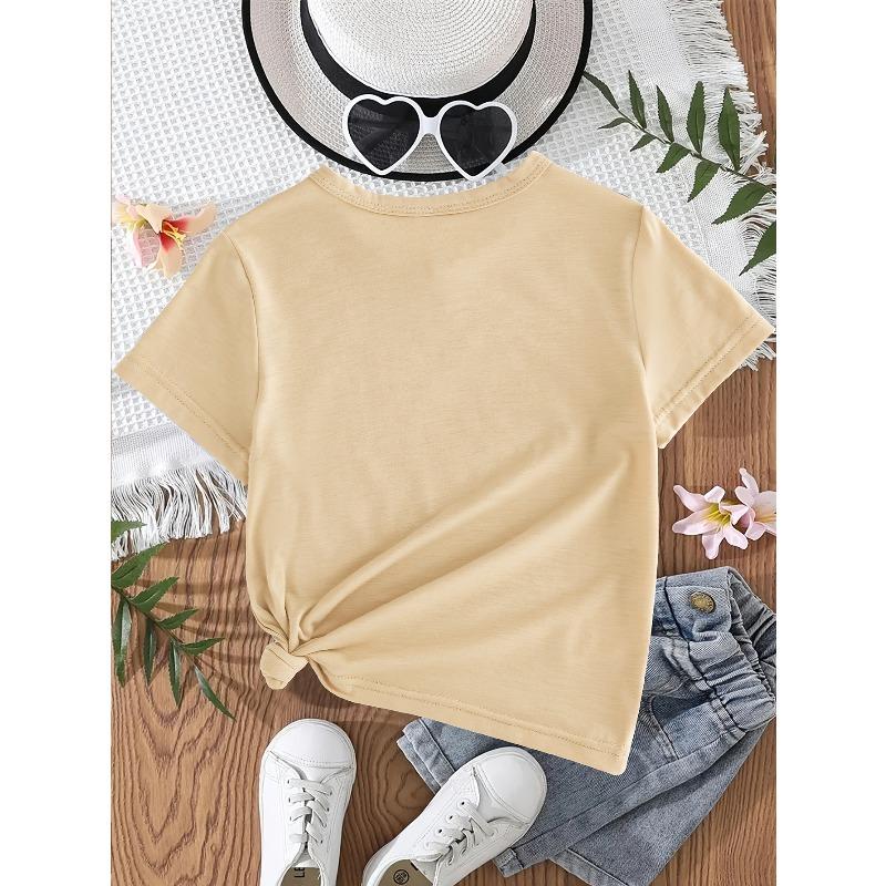 European Size A Easy and Creative Casual T Shirt with A Heart Print Perfect for A Girl Who Loves To Dance