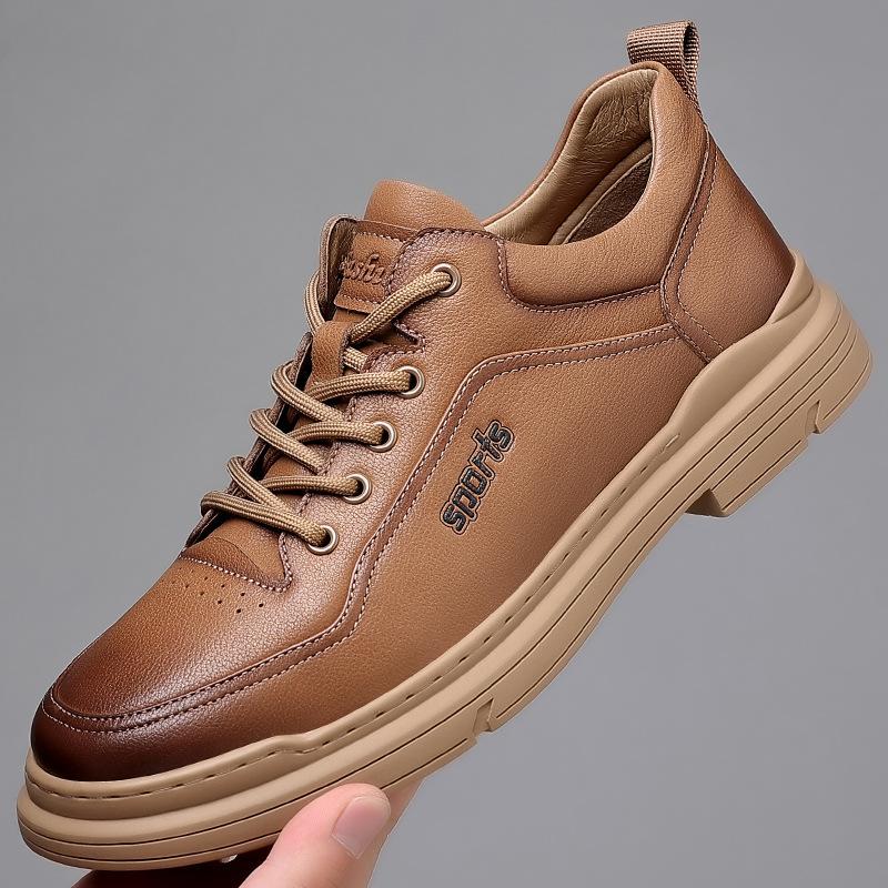 Autumn and winter new men's casual extra large size men's shoes tooling shoes leather shoes genuine leather men's single shoes trend