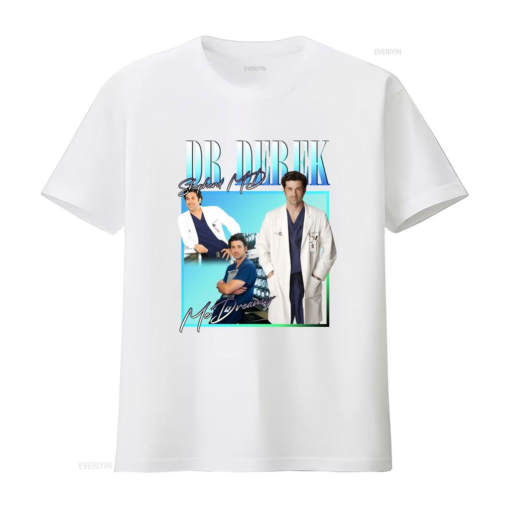 Dr Derek Shepherd T Shirt for Greys Anatomy Fans Grey Sloan Memorial Design Perfect Medical Drama Lovers Vintage Washed