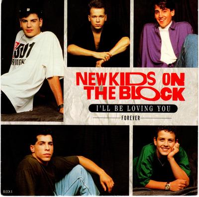 7inch Record NEW KIDS ON THE BLOCK - I'll Be Loving You (For alltid) BLOCK4 CBS 1990 UK Pop Brukt
