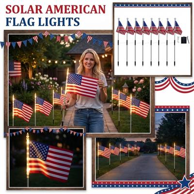 Powered Flag String Lights for 4th of July Decorations Memorial Day Decorations Patriotic Decorations Fourth of July Decorations Outdoor Use