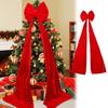Christmas Tree Topper Decorative Bow Tie for Christmas Holiday Decoration Ribbon Hanging Bows Indoor Outdoor Festive Atmosphere Gift