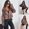 Autumn and Winter Thin Versatile Long-sleeved Short Leopard Print Blazer for Women