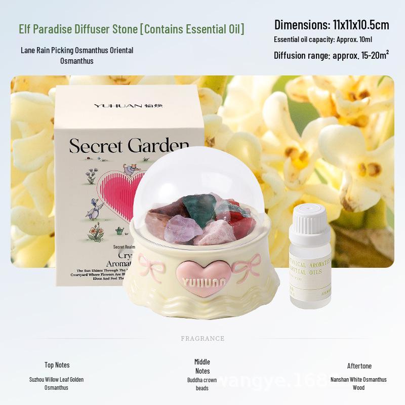 Aromatherapy Crystal Stones Flameless Diffuser Gift Box - Long-Lasting & Luxurious Fragrance Ornament