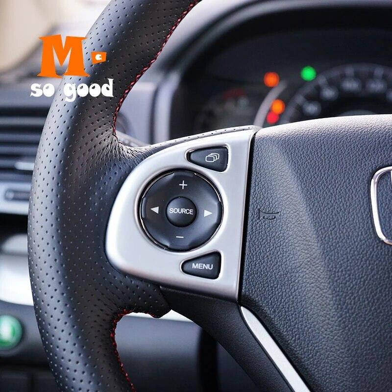 Car Steering Wheel switch button control ABS Matte Accessories Sticker for Honda CRV CR-V 2012 13 14 15 2016 Trim Cover 2pcs