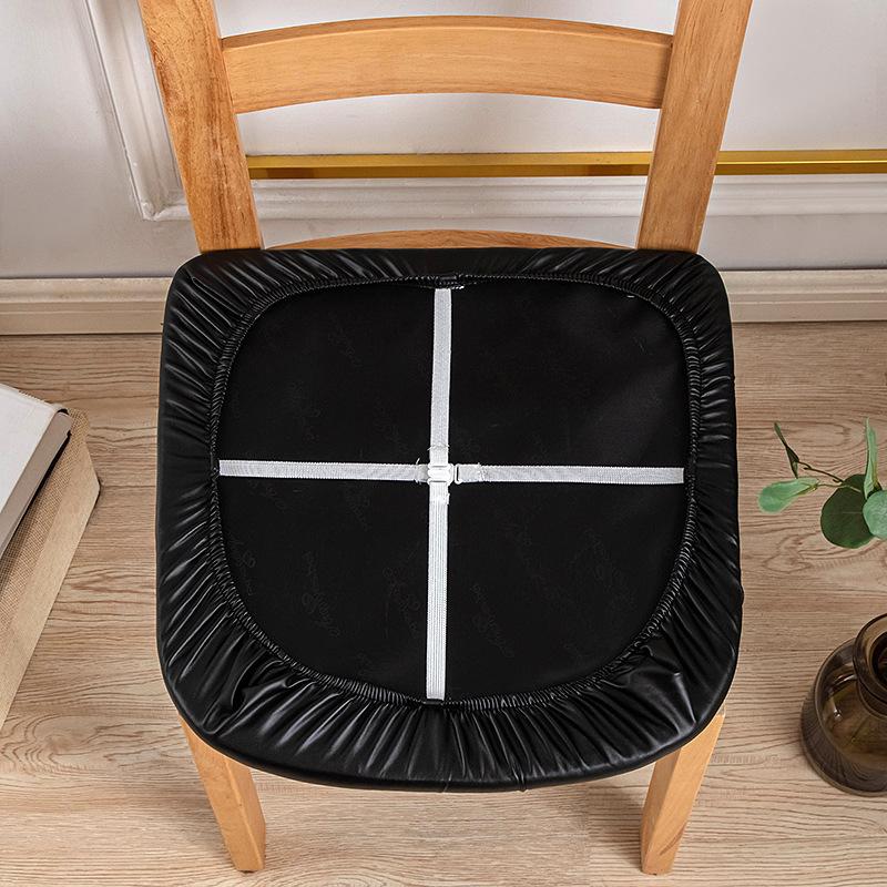 Elastic Three-proof PU Technology Cloth Chair Cover, Button-type Dust Chair Cover, Thickened Imitation Leather Seat Cover